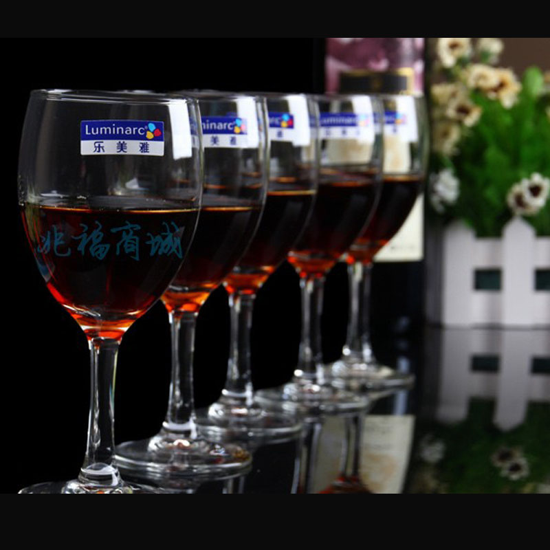 酒店饭店家用 无铅透明玻璃红酒 高脚葡萄酒杯套装杯子红酒杯6个