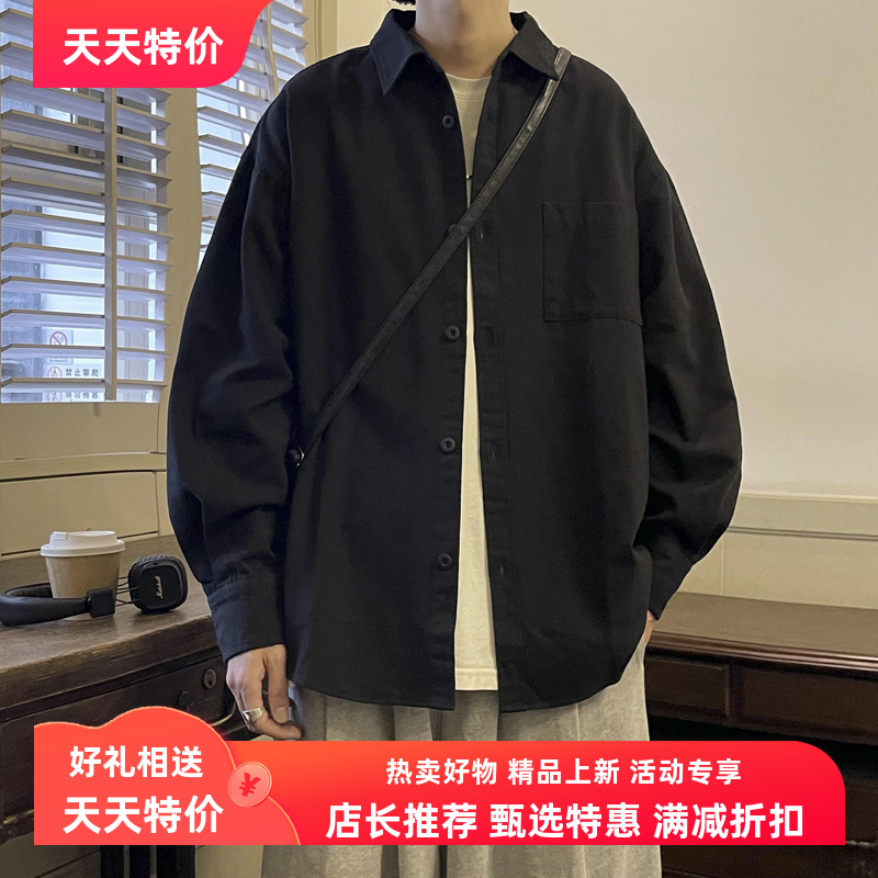 日系cityboy长袖衬衫男春季