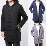 9070^风民族风冬季唐装连帽棉衣男中长款潮复古男装，男装民族服装，钱塘777(原3023)