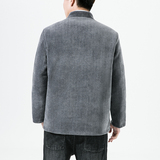 0988^风羽绒服男条绒立领中式加厚保暖冬季外套，男装羽绒服，钱塘777(原3023)