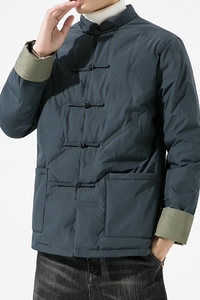 9366^ 23新款潮风羽绒服 男士唐装潮羽绒服外套风冬装图片