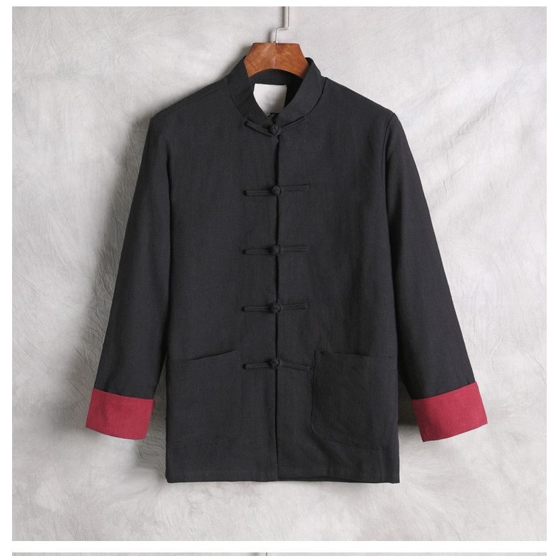 20253^新款文艺复古中式汉服盘扣宽松民族上衣唐装外套,男装民族服装,钱塘777(原3023)