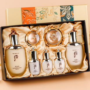 WHOO后天气丹套装花献水乳7件套精华面霜补水保湿抗皱全能套盒