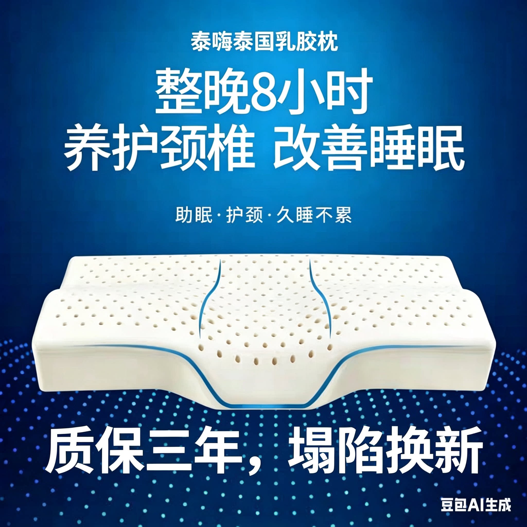 泰国乳胶枕原装进口天然乳胶护颈椎枕保健枕蝶形家用睡眠成人枕头