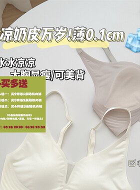 显瘦凉奶皮 内衣夏季女薄款大胸显小软支持提拉防下垂无痕文胸罩