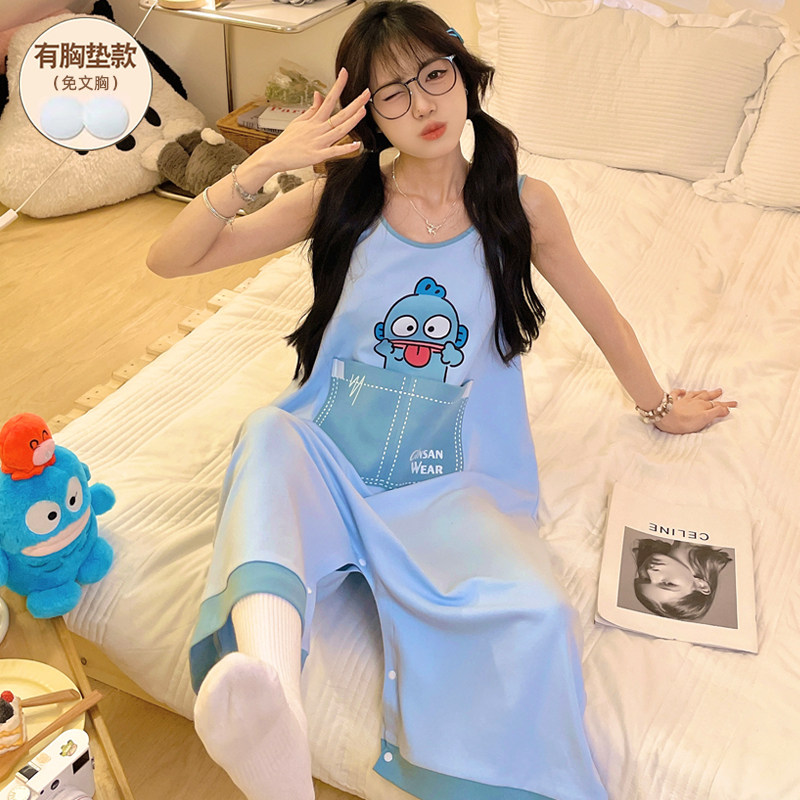 连体睡衣女款夏带胸垫2026年新款图片