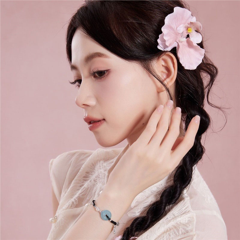 海蓝之心平安扣手链水晶情侣手串男生女生编绳手绳新中式甜美气质