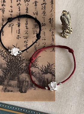 新中式莲花情侣手链编织简约小众