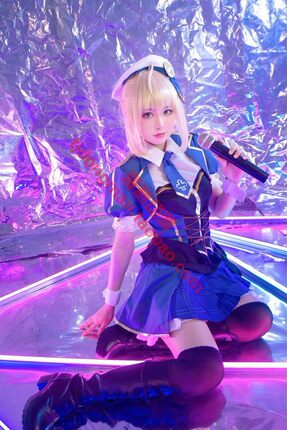 Fate圣杯战争 蓝Saber阿尔托利亚同人打歌服 cosplay服装假发定制