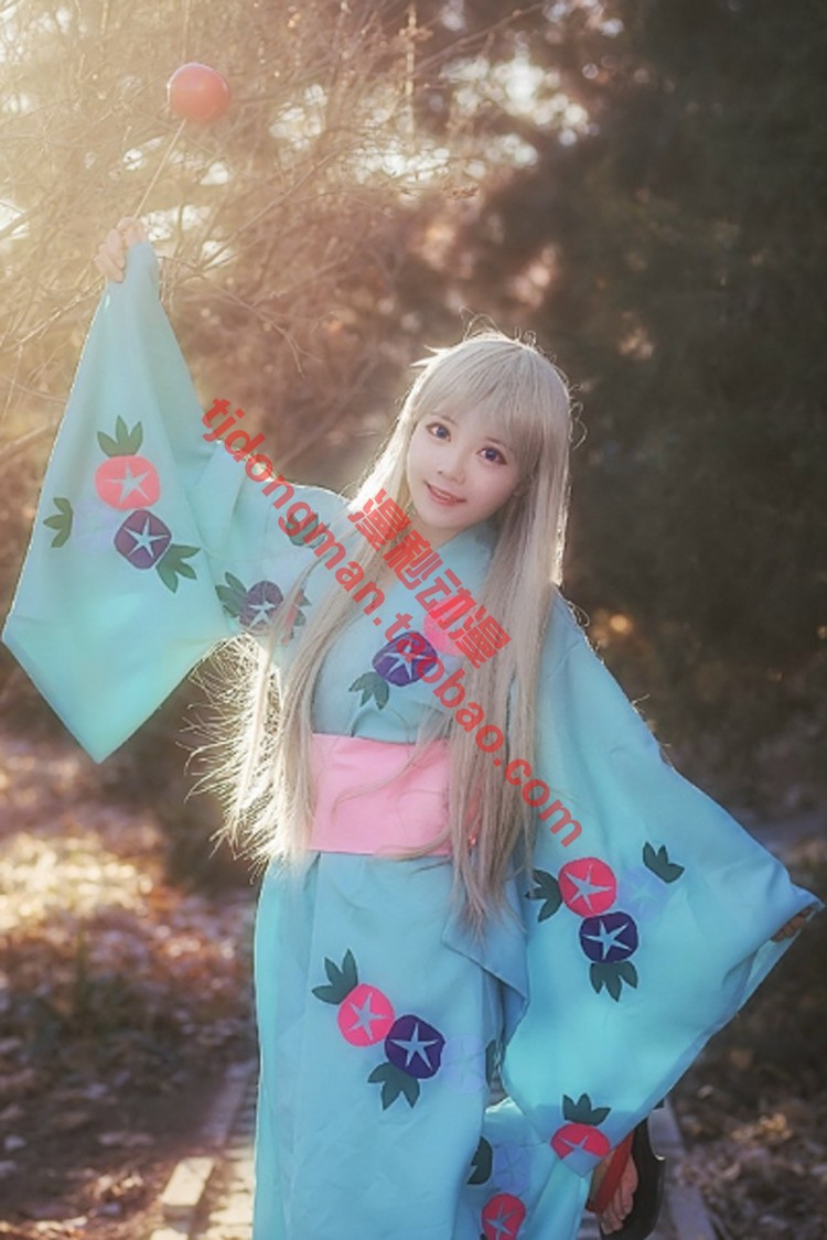 我们仍未知道那天所看见的花的名字 面码 浴衣 cos服装假发定制