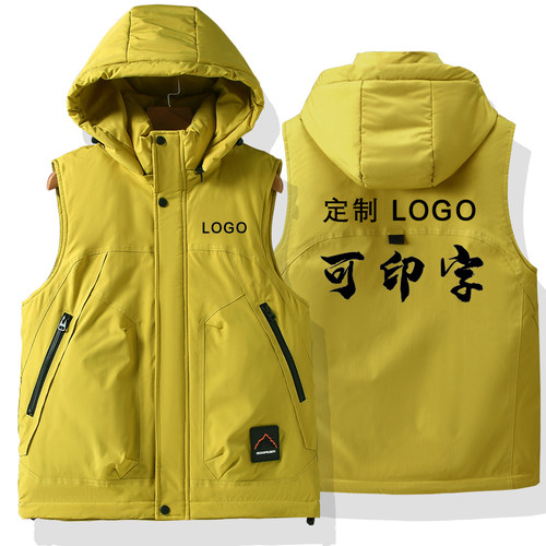 大码棉马甲可拆卸帽加厚款保暖
