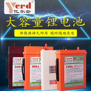 亿尔登12v锂电池210ah260ah大容量聚合物超轻动力耐用电芯锂电瓶