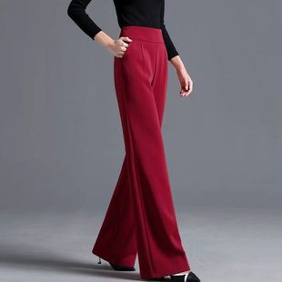 舞蹈裤 肥腿裤 直筒显瘦西裤 秋冬厚款 甩裤 女裤 长裤 侧拉链阔腿裤