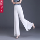 飘逸舞蹈裤 正品 高腰开叉肥腿裤 雪纺双层纱后腰拉链阔腿裤 春夏薄款