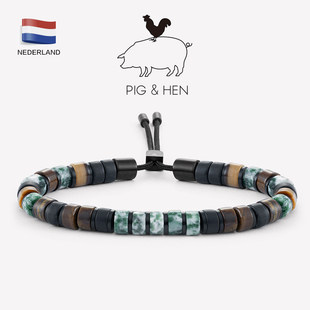 pig hen手链手绳男手环船绳潮牌情侣手链潮流ins小众设计调节虎眼