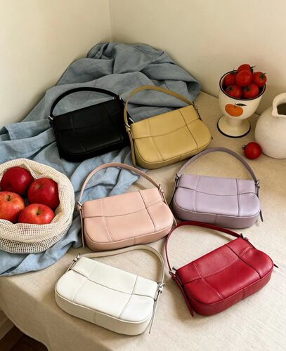 头层牛皮复古小众高级感贝壳女包韩版时尚手提单肩包简约腋下包