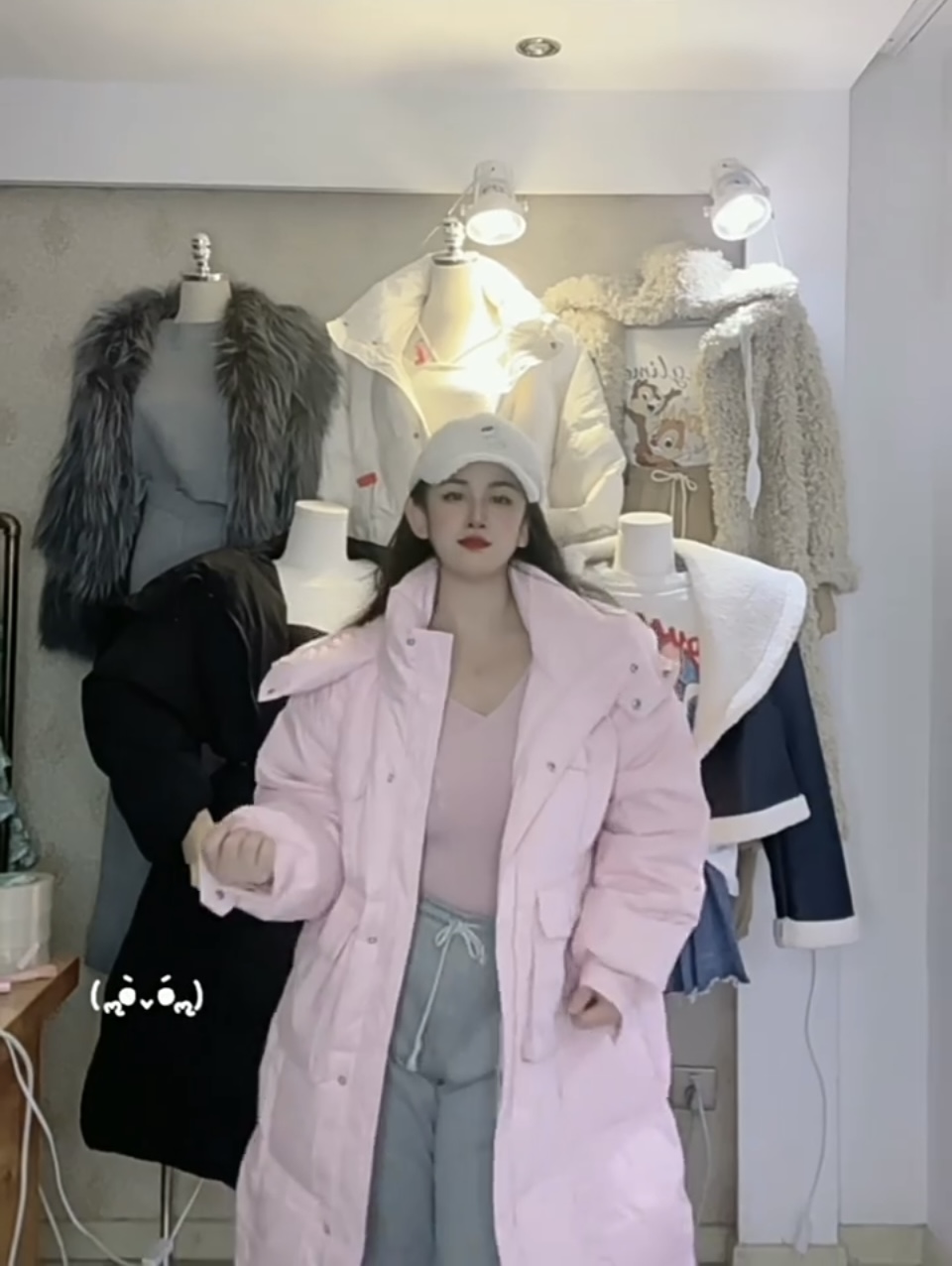 2025冬新款韩国东大门长款90白鸭绒面包情侣口袋羽绒服保暖外套2