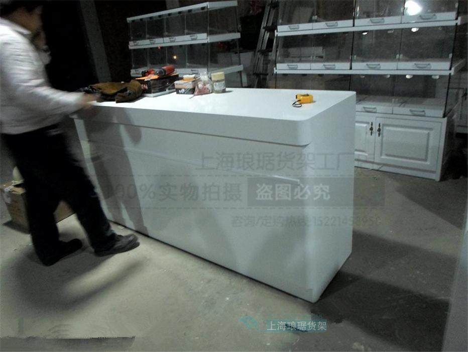 欧式面包店收银台前台吧台接待台木质烤漆收银台幸福起点柜台可订
