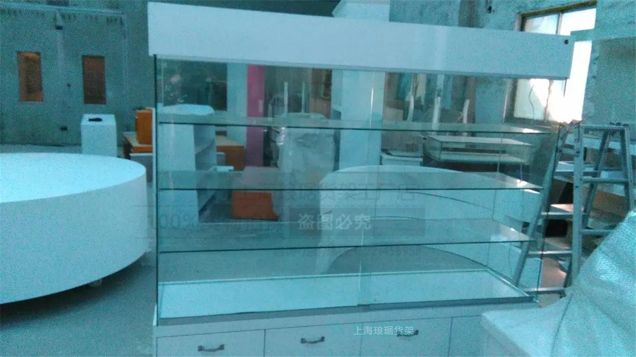 面包店蛋糕模型展示柜烤漆样品展柜玻璃不锈钢生日蛋糕柜台展示架