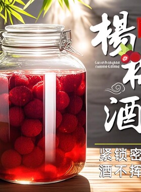 泡酒玻璃瓶专用酒瓶杨梅酒空瓶青梅果酒10斤装酒坛密封罐酒罐容器