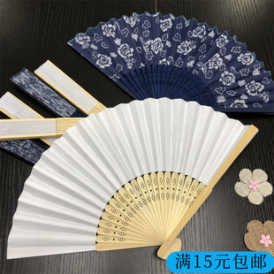 饰幼儿园创意挂饰吊饰品教室走廊布置 青花瓷折扇中国风手工艺品装