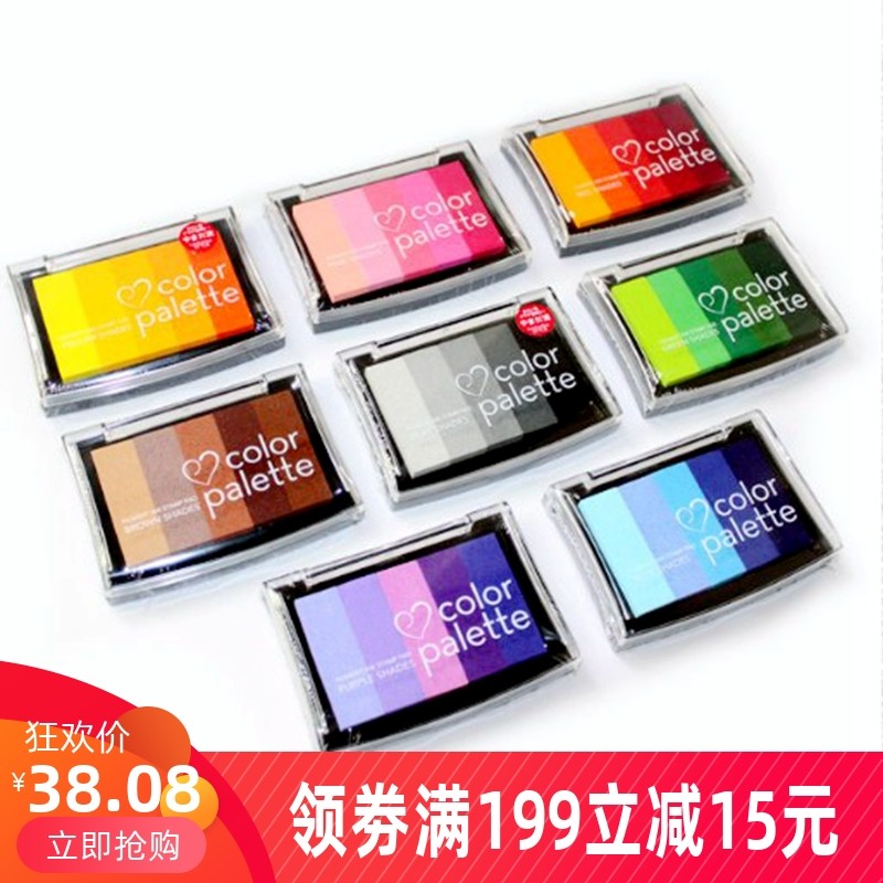 Tsukineko CP日本进口月猫渐变印台  五色渐变印台橡皮章手帐印片,文具电教/文化用品/商务用品,可爱印泥,淘宝优惠券,粉丝福利购,淘宝优惠卷