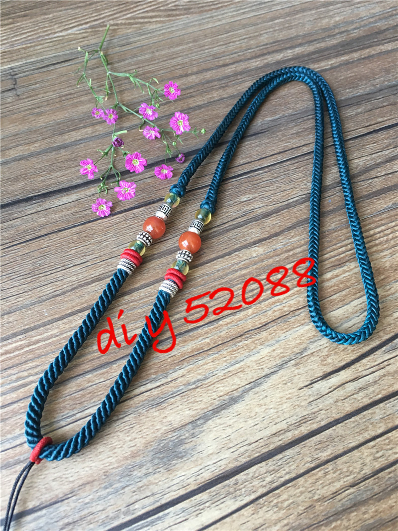 泰蜡项链绳 玉米结八股辫佛牌链手工编织毛衣链女情侣饰品