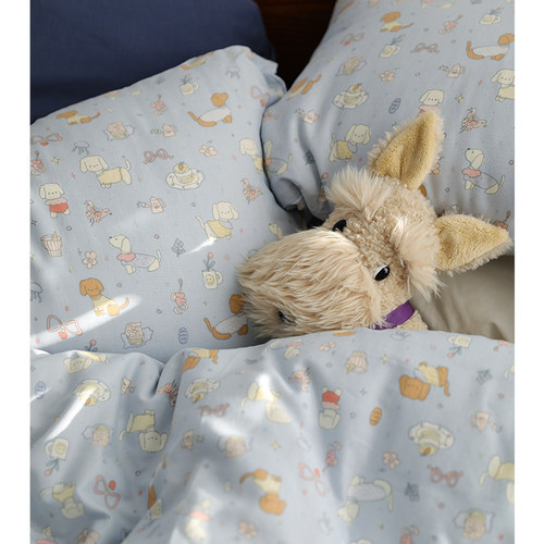 奶油起司小狗 | 纯棉双层纱卡通可爱宿舍床单被套床笠枕套单件1.2