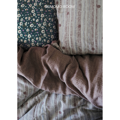 海盐紫波点 侘寂风加厚纯棉皱皱纱1.8m床四件套亲肤助眠床单被套