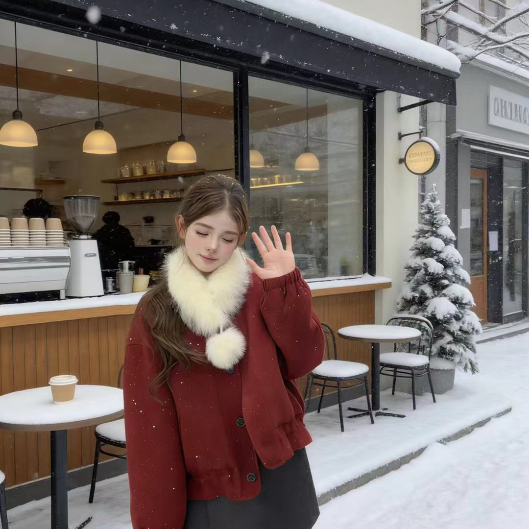 Double romance-出片保暖羽绒服外套(配可拆真狐狸毛毛领)251751