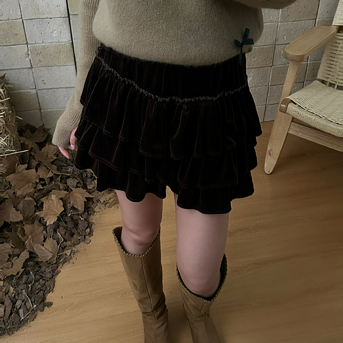 Q.T SEASONS-显瘦俏皮金丝绒面料蛋糕半身裙5169,女装/女士精品,半身裙,淘宝优惠券,粉丝福利购,淘宝优惠卷