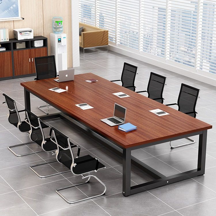 现代简约长方形办公室大桌子洽谈长条桌工作台办公会议电脑桌