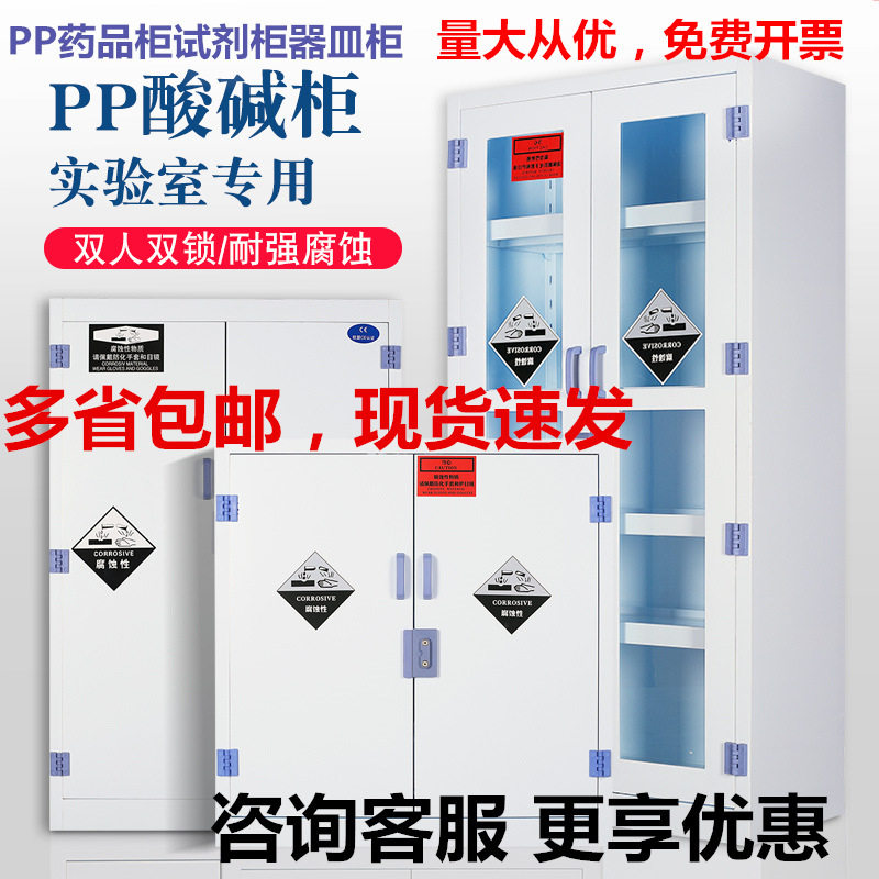 pp酸碱柜实验室两门试剂药品柜耐强酸碱双锁器皿柜30加仑化学品柜