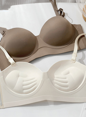 品牌内衣女小胸聚拢显大6cm加厚无钢圈防下垂无痕半杯性感文胸