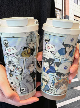 第五卢卡佣兵帅气保温杯不锈钢学生高颜值吸管双饮大容量咖啡水杯