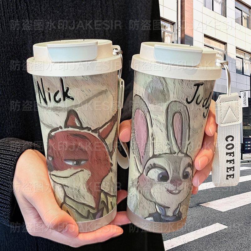 朱迪尼克油画保温杯不锈钢学生高颜值吸管双饮大容量咖啡水杯,餐饮具,保冷/保温杯,淘宝优惠券,粉丝福利购,淘宝优惠卷