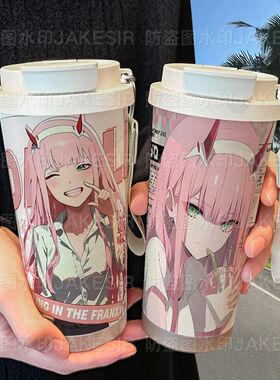 国家队02周边保温杯不锈钢学生高颜值吸管双饮大容量咖啡水杯