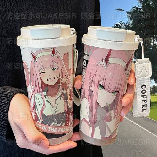 国家队02周边保温杯不锈钢学生高颜值吸管双饮大容量咖啡水杯