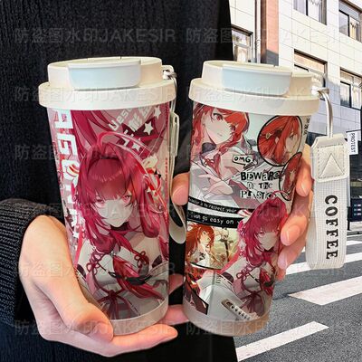 龙族上杉绘梨衣保温杯不锈钢学生高颜值吸管双饮大容量咖啡水杯