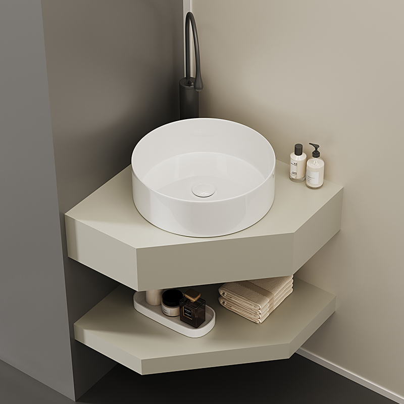 三角洗手盆角落台上盆小空间