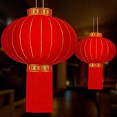 2026新款 灯笼大门口一对长杆福字阳台大红灯笼灯马年春节过年挂饰