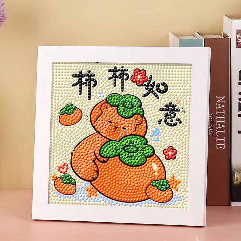 库洛米儿童钻石贴画卡皮巴拉手工diy材料包草莓熊粘贴画生日礼物