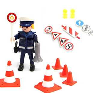 德国Playmobil百乐宝 摩比世界人偶装备斧头交通指示牌障碍物配件