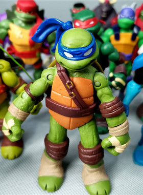 正版散货 彩星忍者神龟可动人偶动漫公仔手办模型摆件儿童玩具