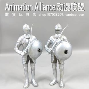 正版散货   中世纪罗马士兵模型  银色兵人模型手办  桌面摆件