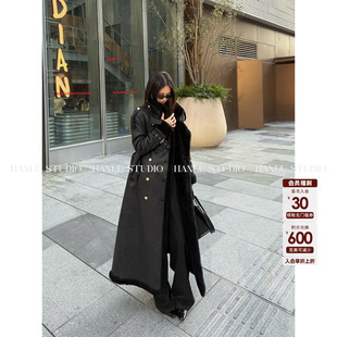 HanLu studio品牌线·原创小众设计100澳毛皮毛一体廓形大衣冬