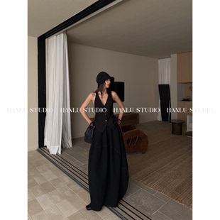 HANLU STUDIO品牌ss26先锋系列解构不规则立裁茧型棉麻半身裙春夏