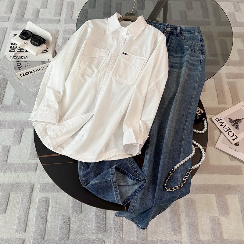 女白领飒爽白色时尚衬衫棉衣/棉服