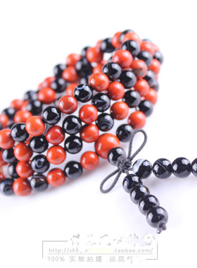 红竹石影子石108颗手链