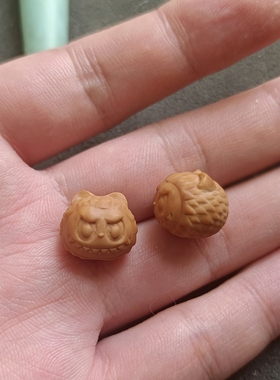 【小将核雕】猴头核桃雕刻拉布布，挂件三通，一物一图，